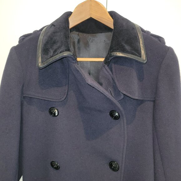 The Kooples Women's Navy Wool Peacoat Size EU 32 /XS-S - Picture 5 of 14